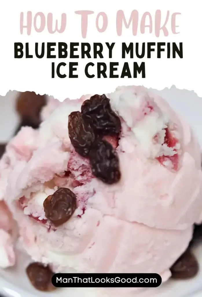 Helado de magdalena de arándanos
